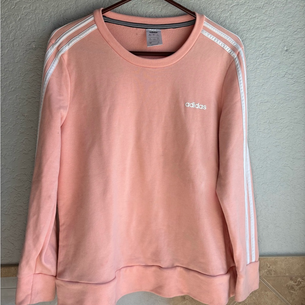 Adidas Women's Light Pink Crew Neck Sweater